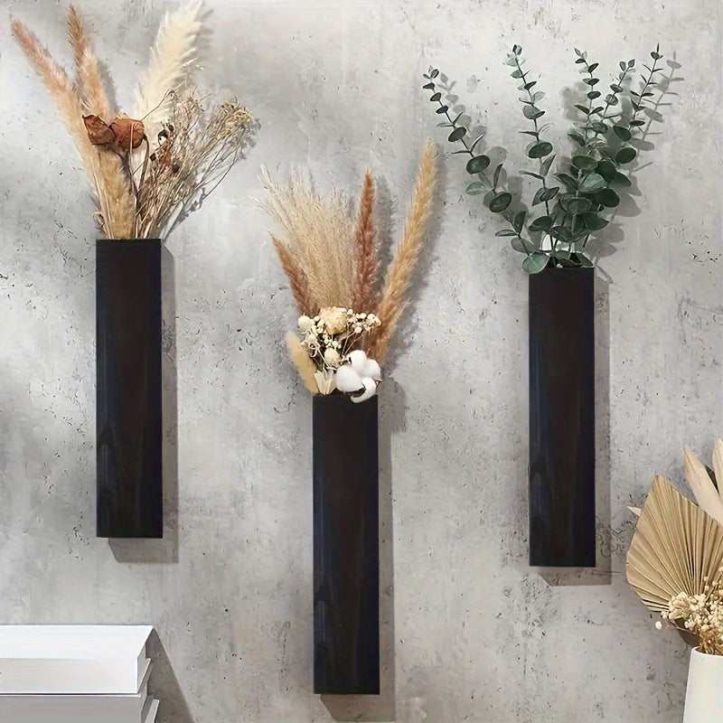 Rustic Wooden Wall Mounted Vase Set by Snagg A Wall Planter