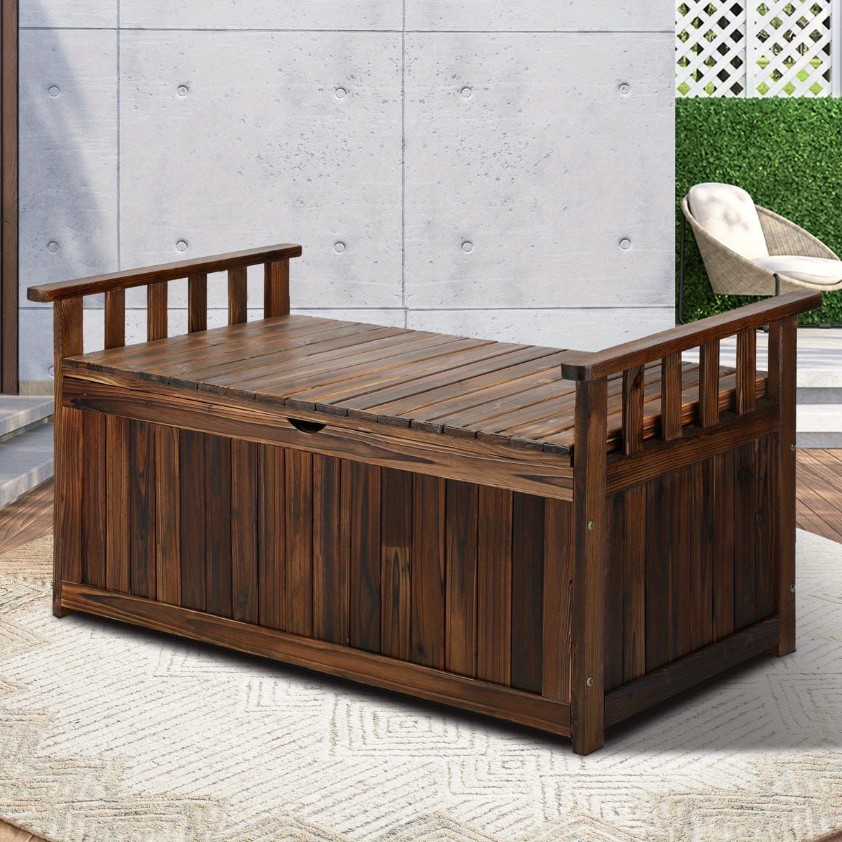Wooden Outdoor Storage Box Bench by Snagg A Box