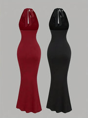2pcs Elegant Halter Neck Mermaid Dresses - SnaggIt