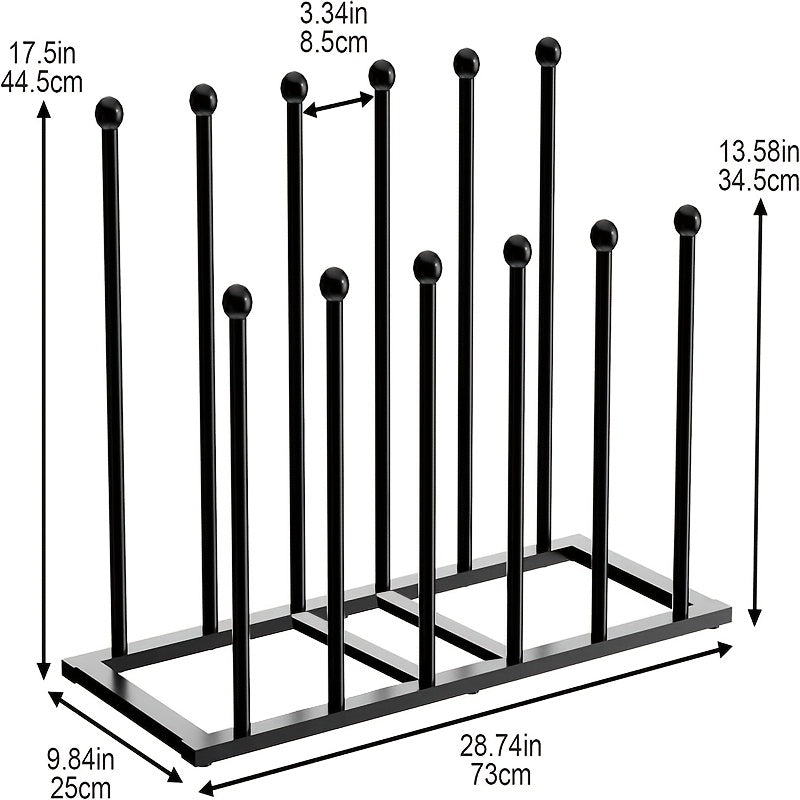 12pcs Metal Boot Rack Storage Stand for 6 Pairs by Snagg A Rack