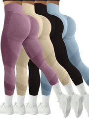 Women’s 4-Pack Seamless Stripe Yoga Leggings by Snagg A Pant