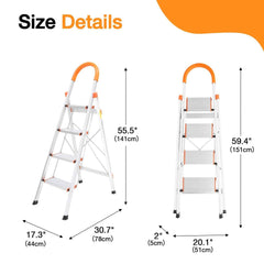 4 Step Folding Aluminium Non Slip Ladder