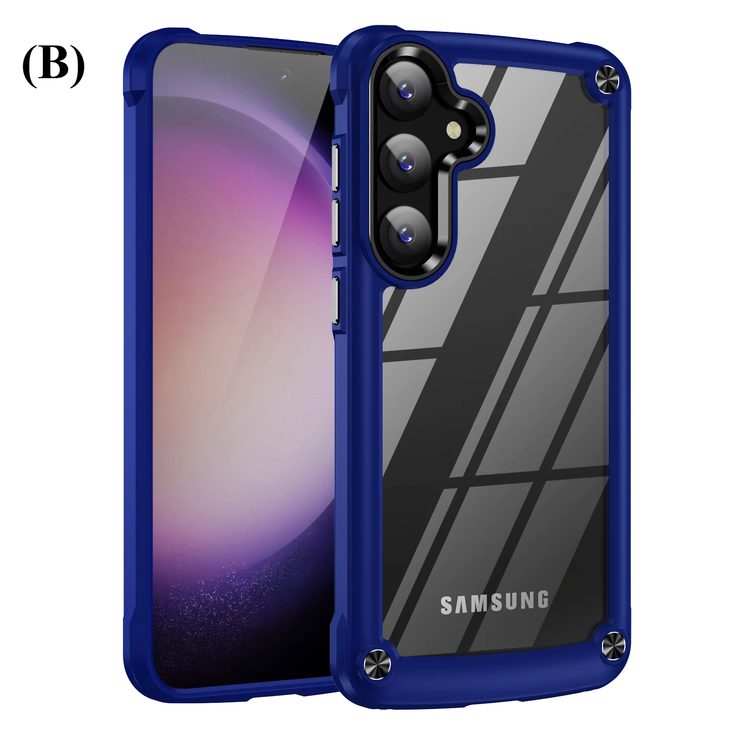 Armor Military Grade Clear Case – Samsung Galaxy S22 Series - B - Blue / Ultra 5G - Phone Cases & Covers