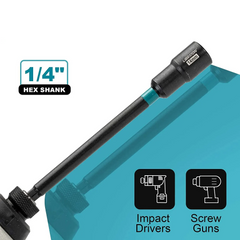 8PCS Magnetic Nut Driver Set 6” Long Shank Metric Impact Drill Bits Hex Shank 7-14mm