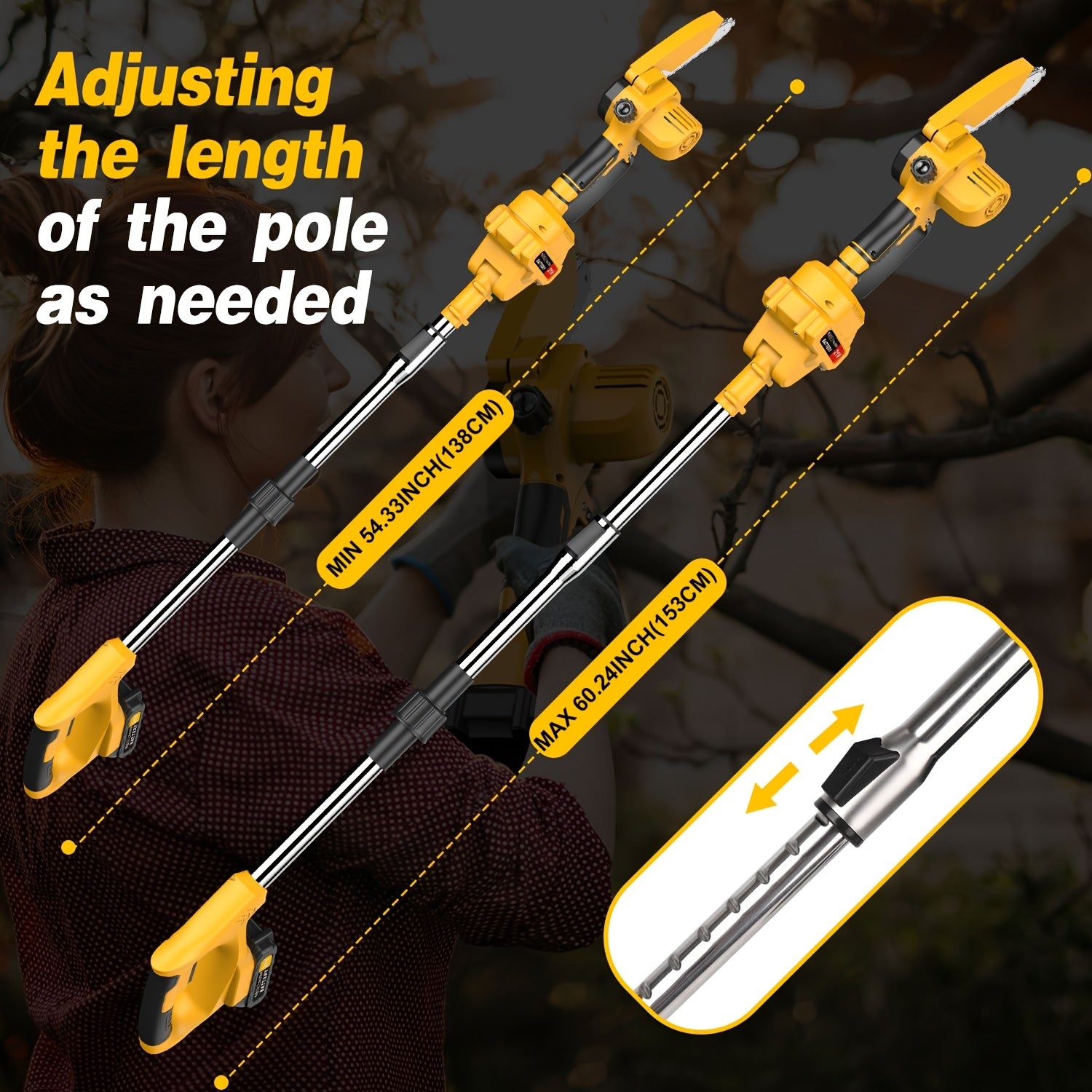 2-in-1 Cordless Pole Saw & Mini Chainsaw – 6”