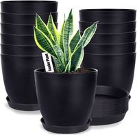 12pcs Plastic Flower Pots with Saucers by Snagg A Pot