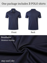 3-Pack Men’s Golf Polo Shirts - SnaggIt