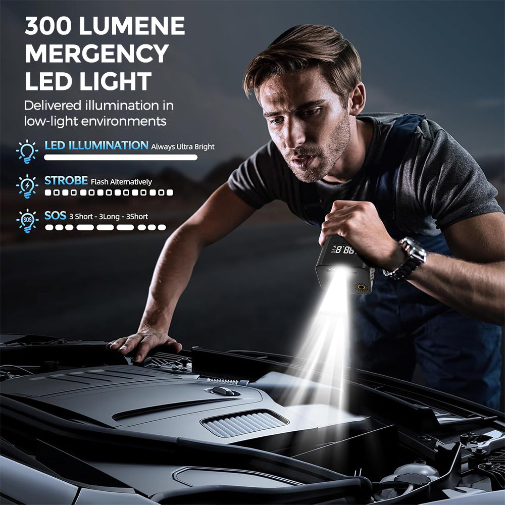 150PSI Portable Car Jump Starter with Air Compressor by Snagg A Jump Starter