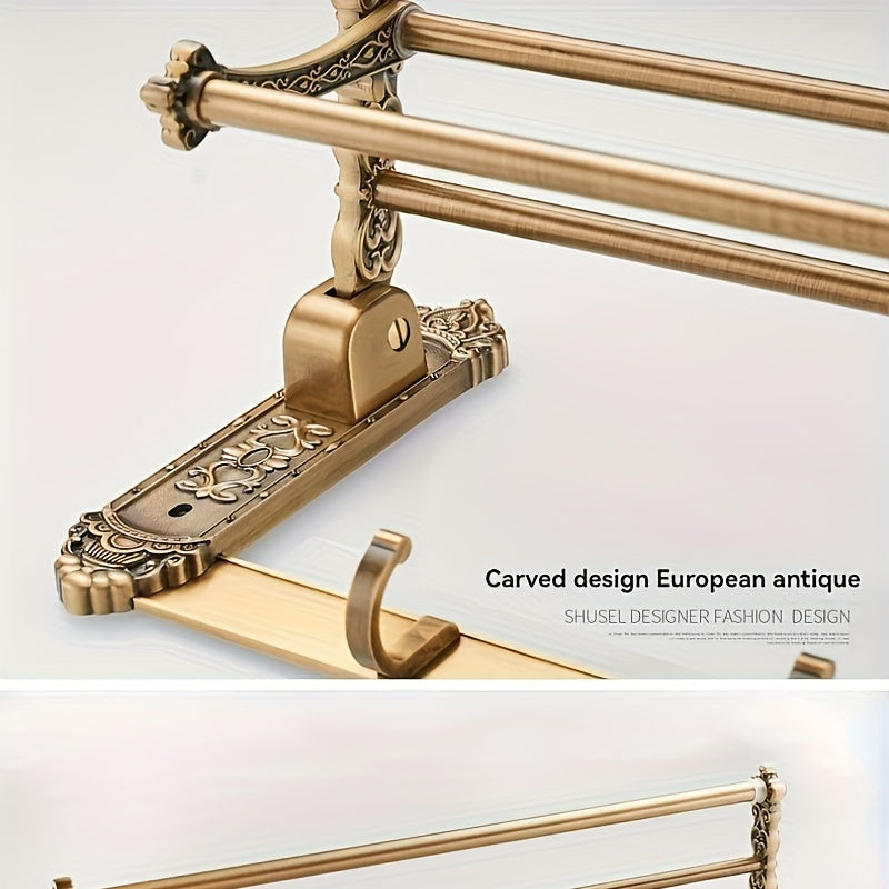 Vintage European-Style Wall-Mounted Towel Rack by Snagg A Rack