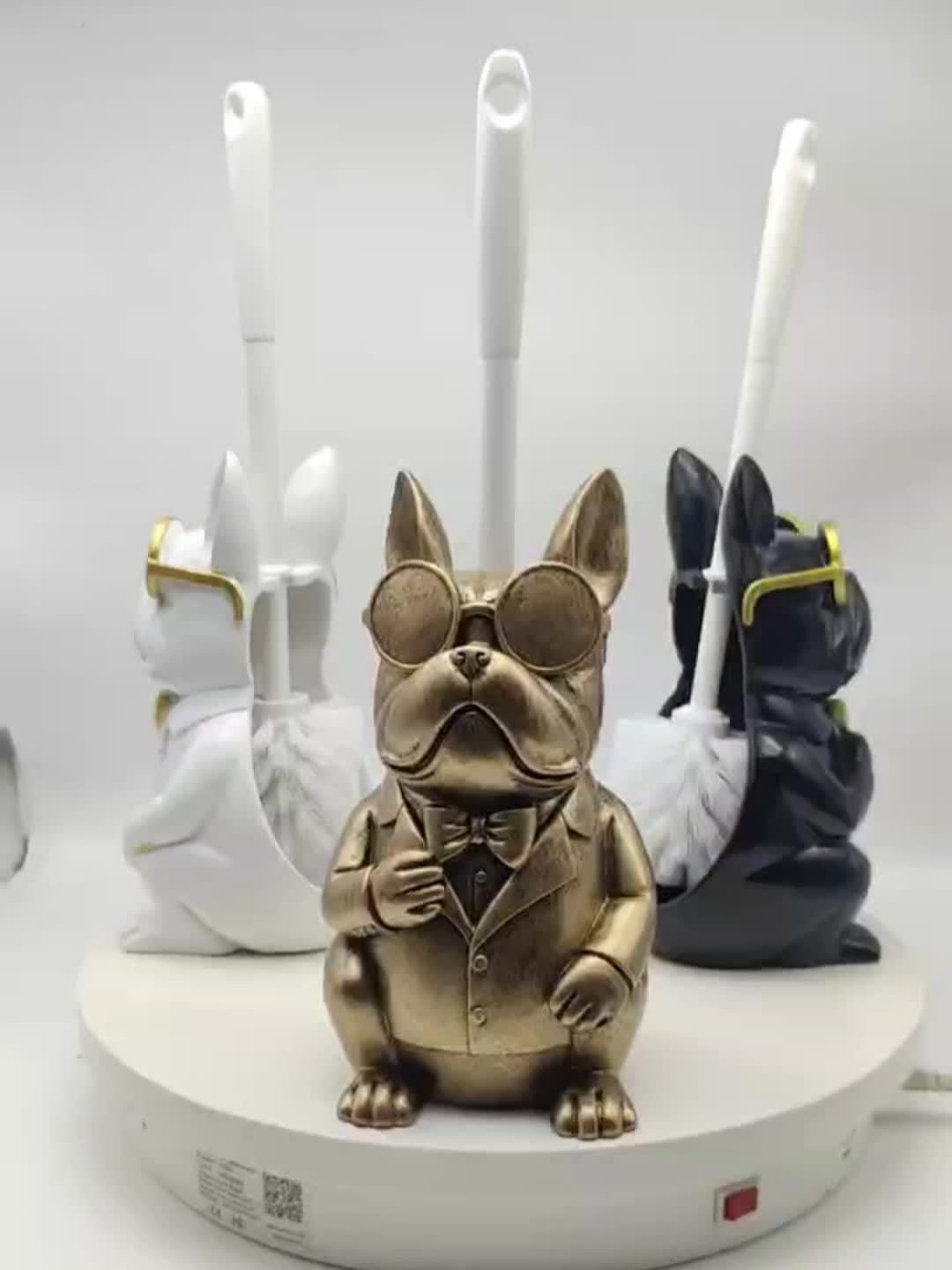 Resin Dog Sculpture Toilet Brush Holder by Snagg A Toilet Brush