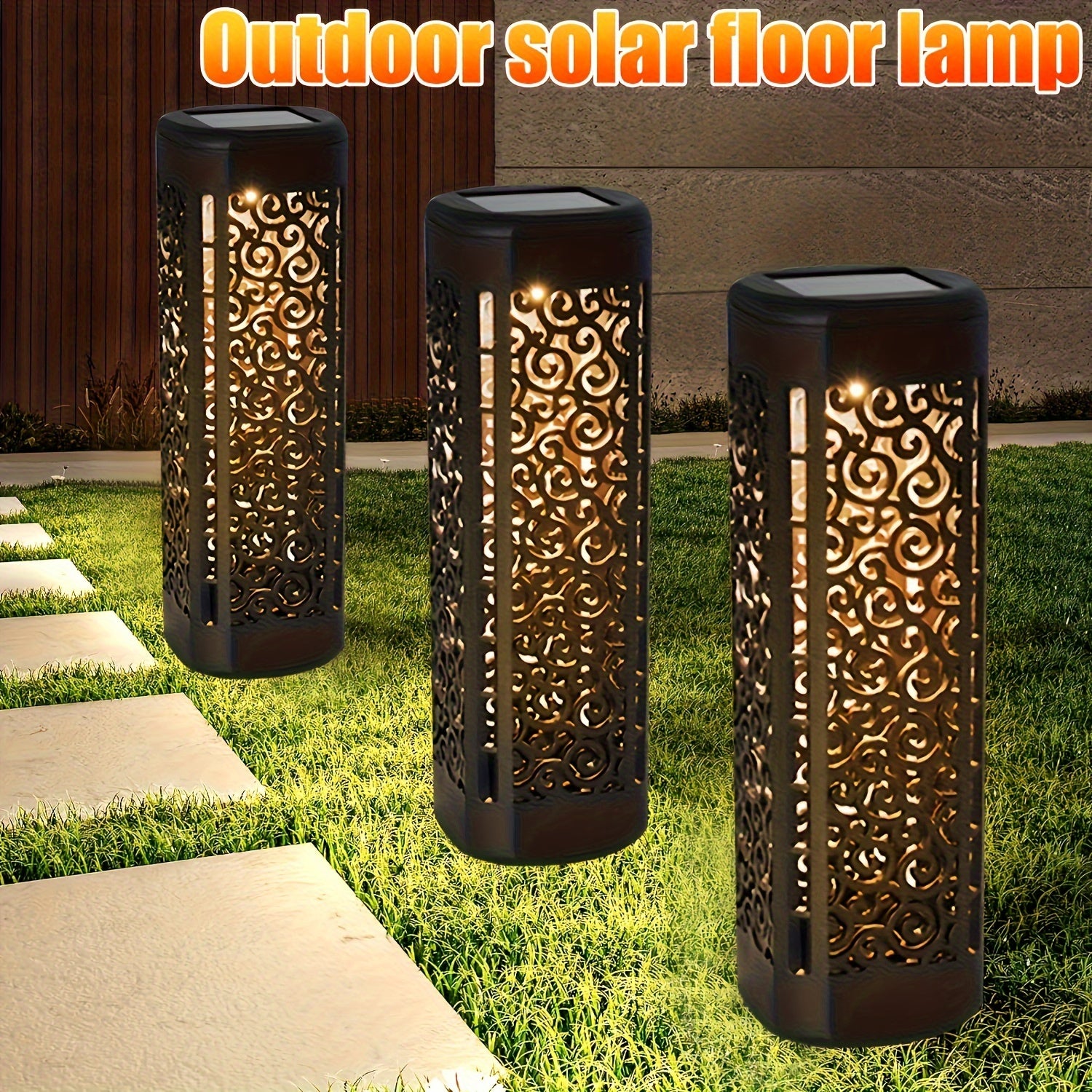 8pcs Hollow Round LED Solar Garden Path Lights by Snagg An Outdoor Light