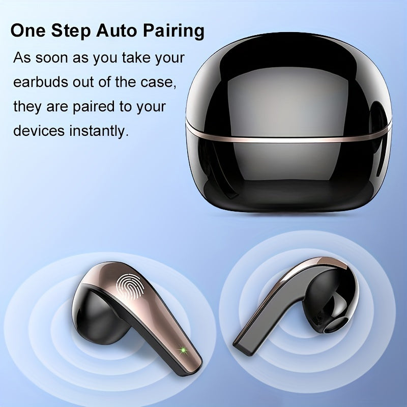Wireless Earbuds | In-Ear Headphones with Mic, Touch Control & LED Display (40H Playtime) by Snagg An EarBud