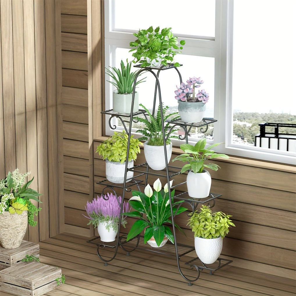 9 Tier Black Metal Plant Stand by Snagg A Rack