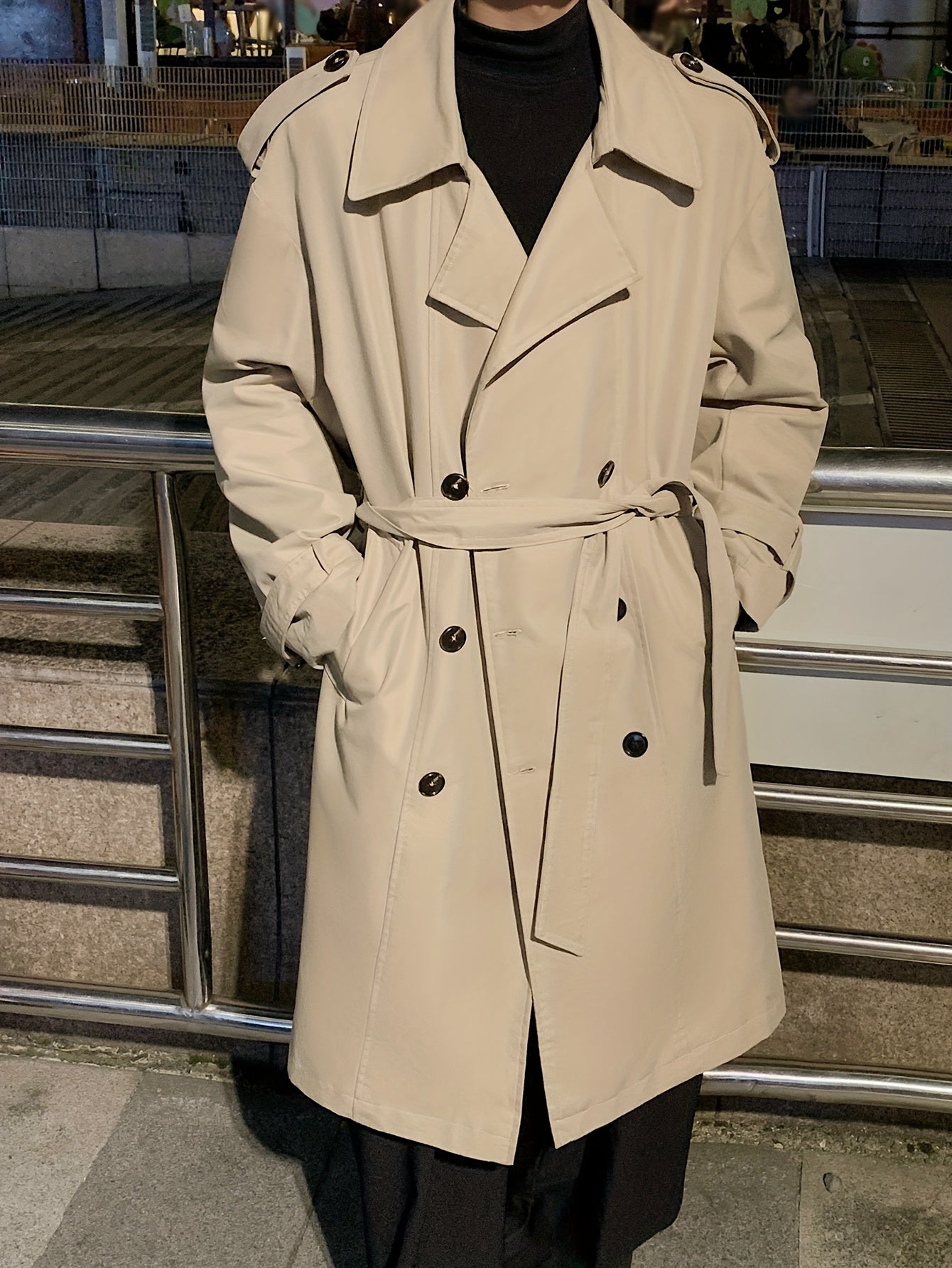 Men’s Double-Breasted Trench Coat with Belt by Snagg A Coat