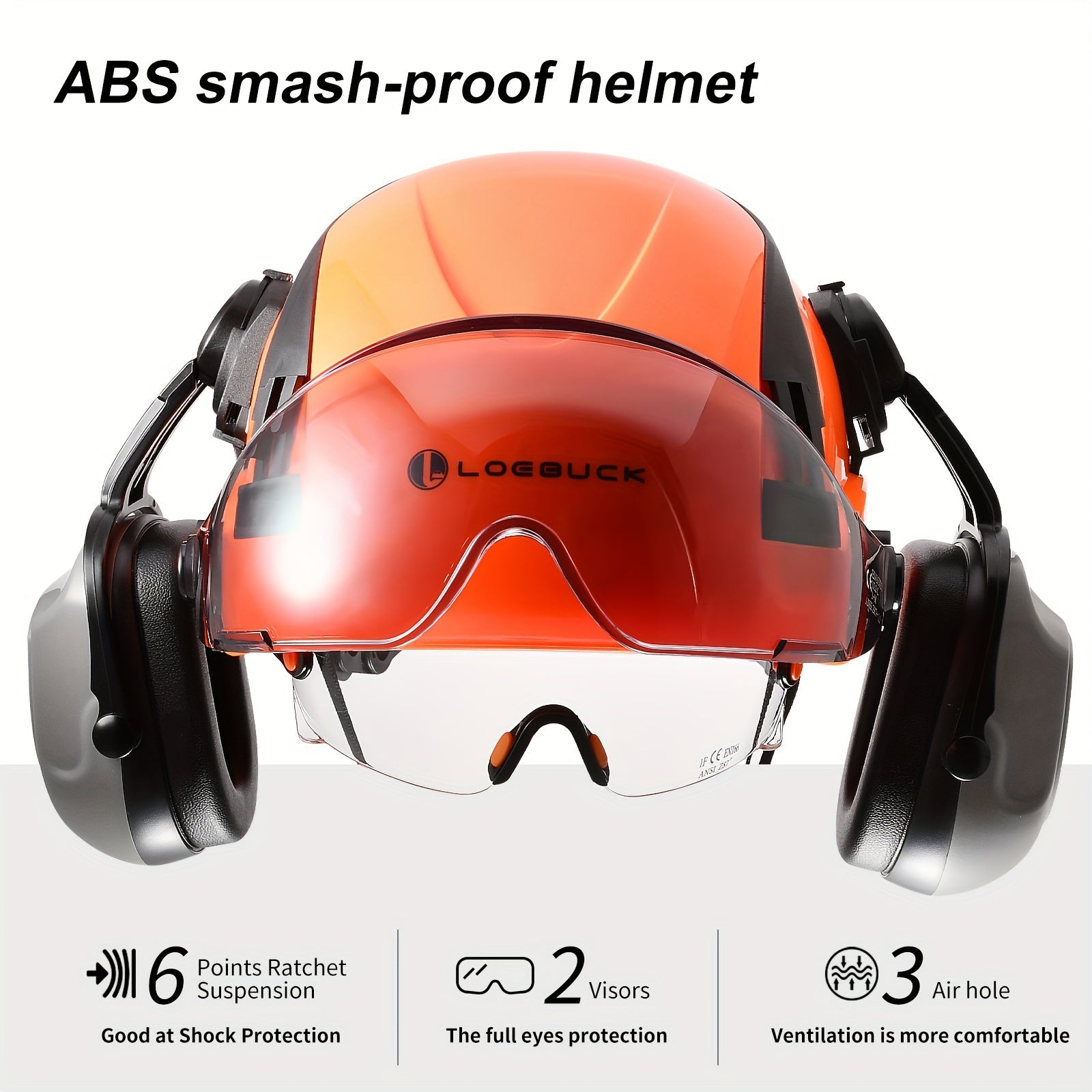 Safety Helmet with Sun Visor & Ear Protection by Snagg A Safety Helmet