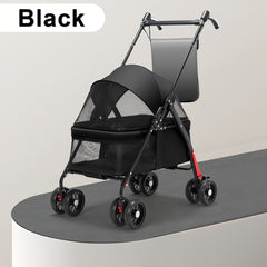 Foldable 4-Wheel Travel Carriage with Mesh Windows by Snagg A Pet Stroller