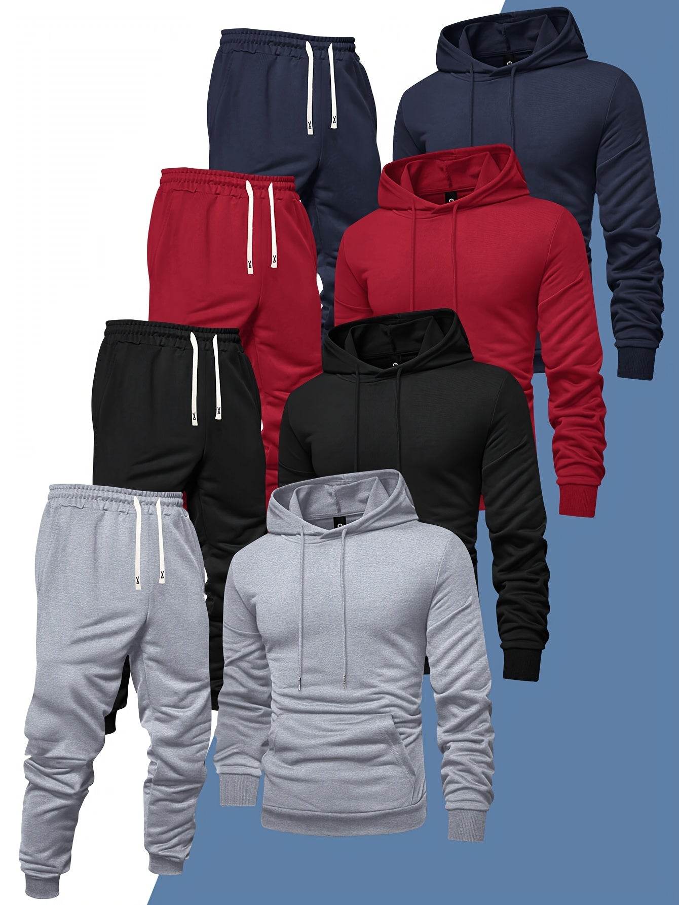 8pcs Men’s Hoodie & Sweatpants Set - SnaggIt