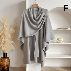 Women’s Double Sided Winter Poncho - F - Silver - Others In Fashion