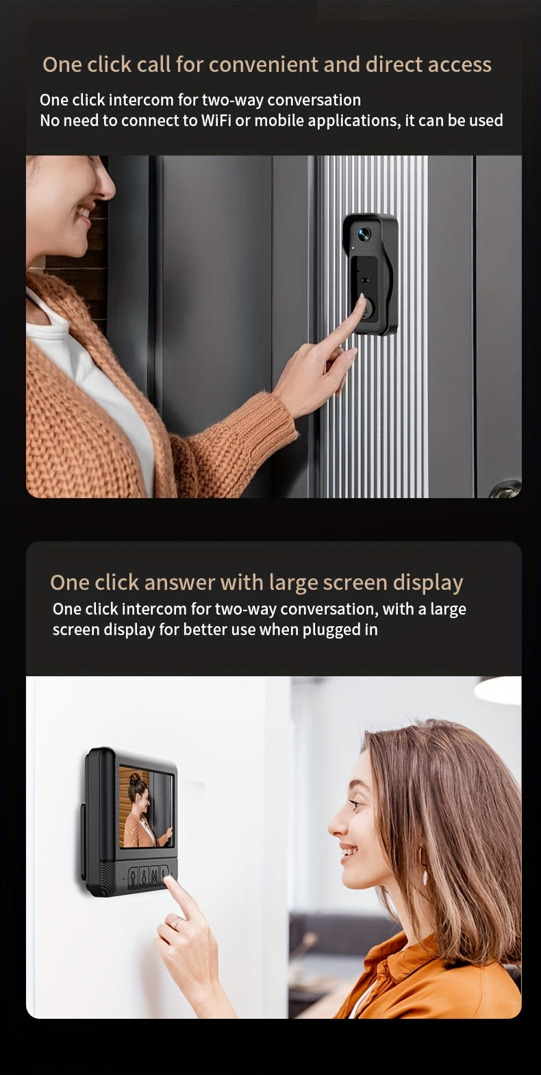 Wireless Video Doorbell with 4.3″ Display by Snagg A Doorbell Camera