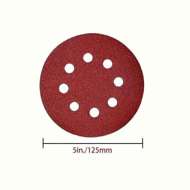 400 Pcs Sanding Disc Set - 5’’ / 125mm 8 Hole Hook and Loop Sandpaper - 60/80/100/120/180/240/320/400/600/800 Grit
