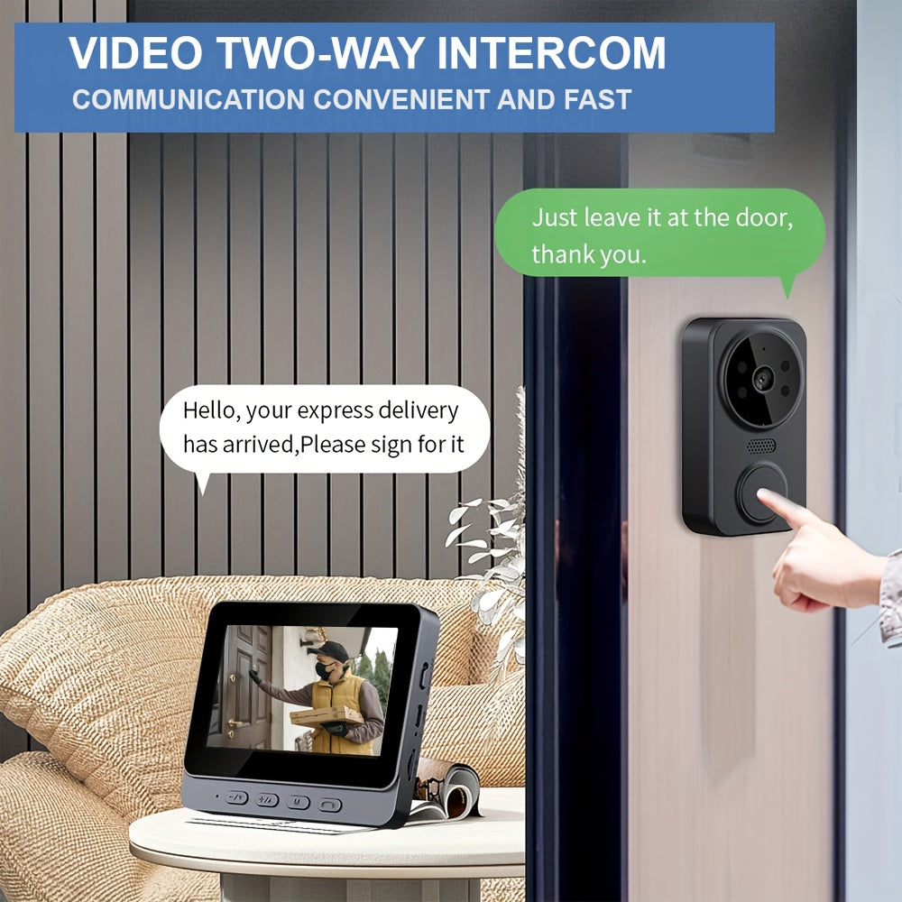 Smart Video Doorbell – 1080P HD Camera with 4.3″ Screen by Snagg A Doorbell Camera