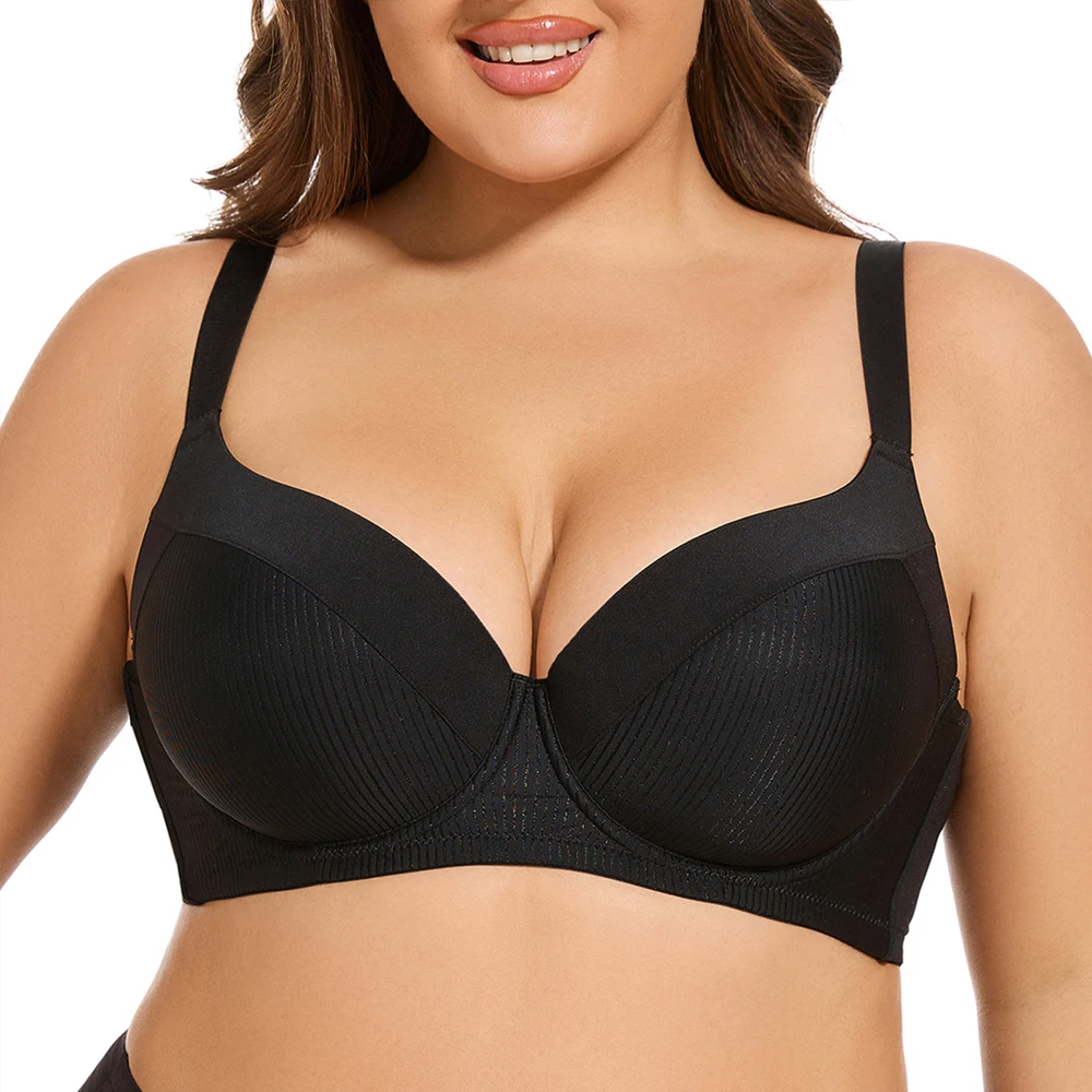 Plus Size Push Up T-Shirt Bra | Lightly Padded Full Coverage Underwire Lifting Support