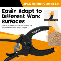 5 Inch Ratcheting Hand Clamp Set (2 or 4 Pieces)