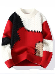 Men’s Color-Block Cable Knit Sweater by Snagg A Sweater