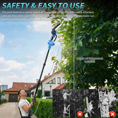 2 in 1 Cordless Pole Saw & Mini 6" Chainsaw by Snagg A Chainsaw