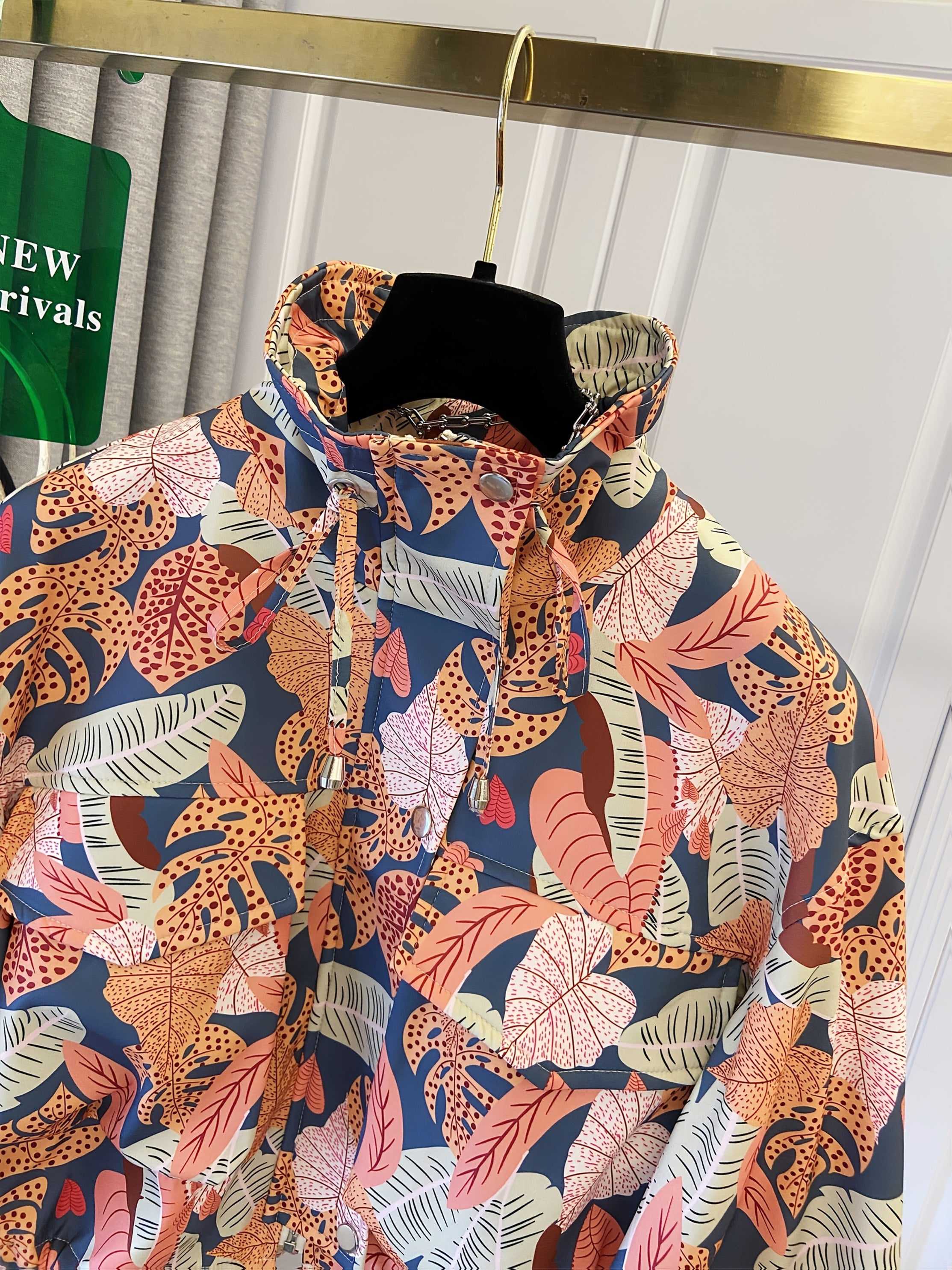 Women’s Casual Short Jacket with Tropical Floral Print by Snagg A Jacket