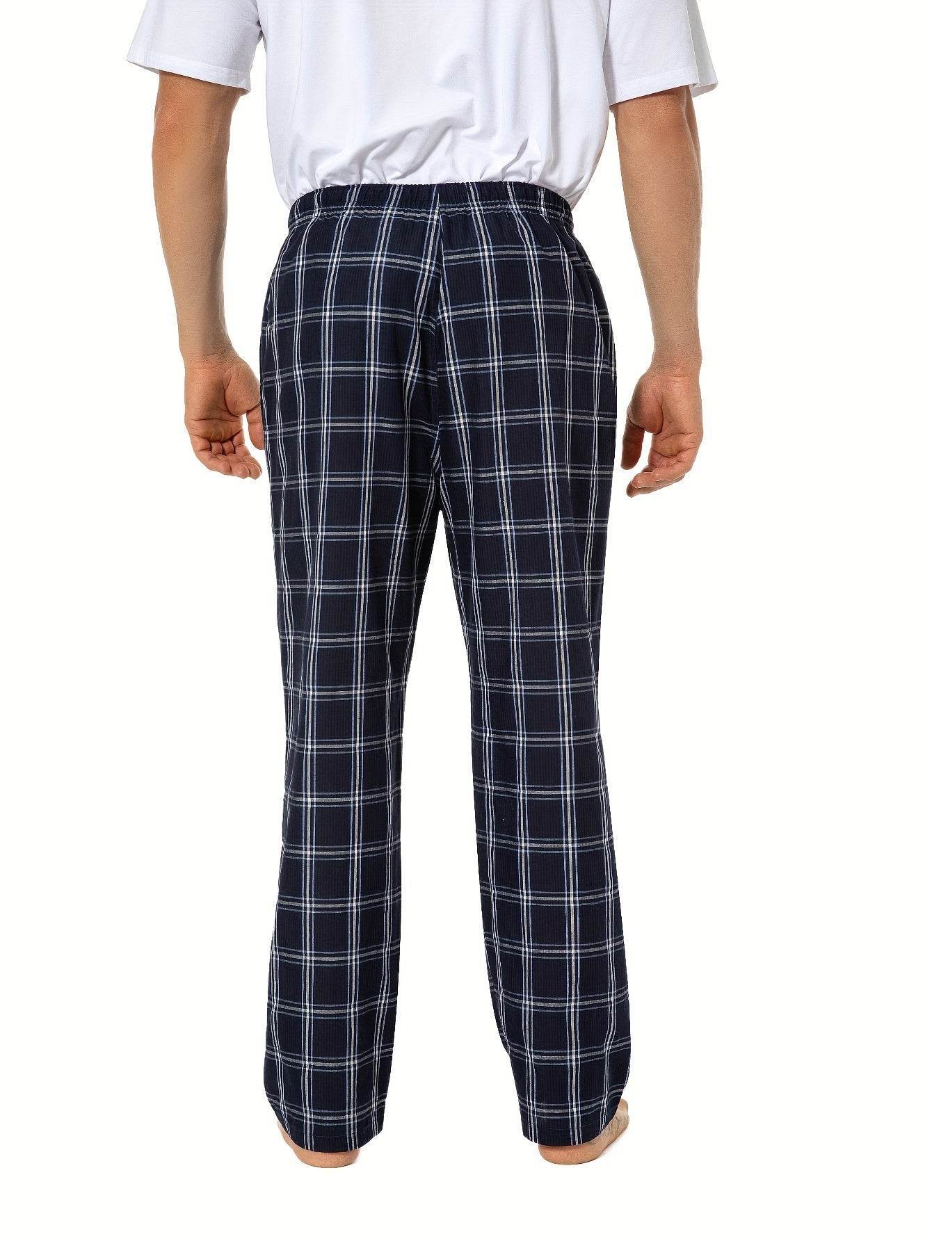 3pcs Men’s Pajama Bottoms – Plaid Cotton Lounge Pants - SnaggIt