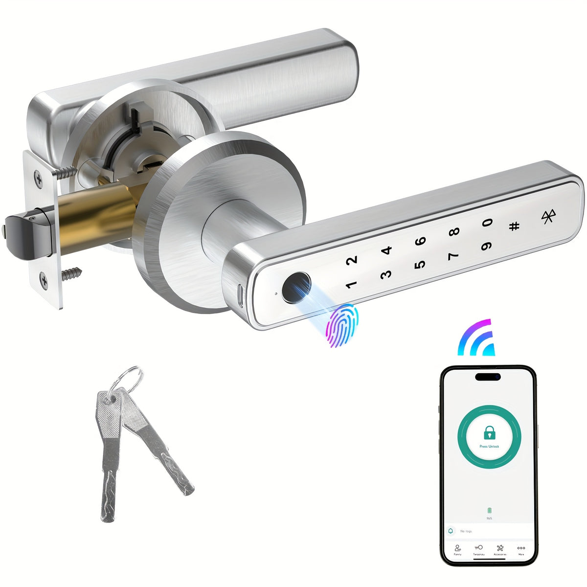 4 in 1 Smart Fingerprint Door Lock by Snagg A Smart Door Lock