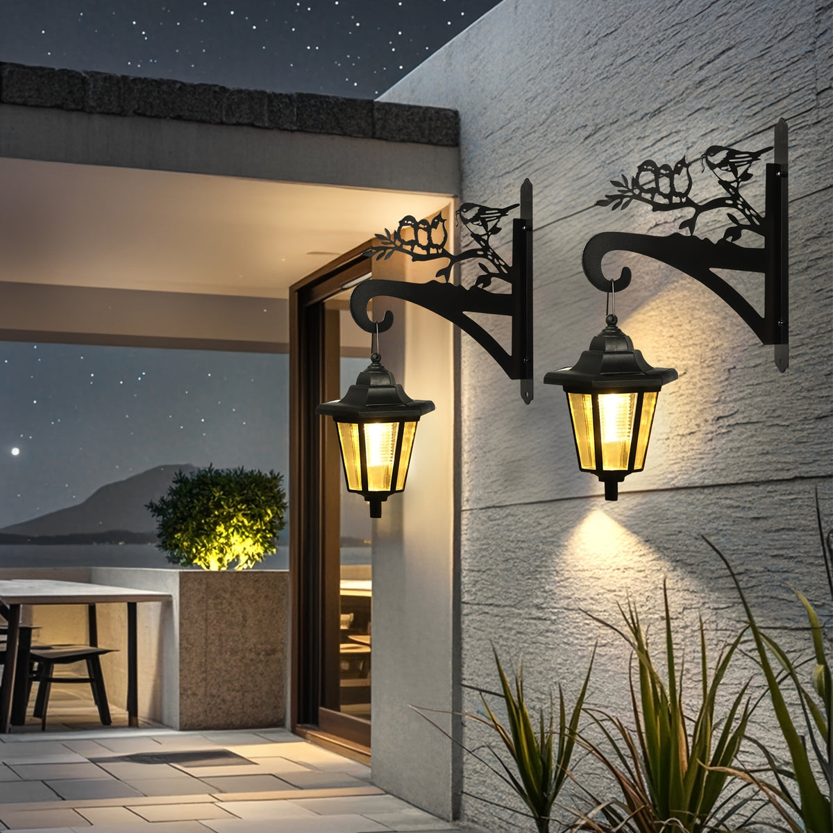2pcs Hanging Bird Silhouette Wall Lights by Snagg An Outdoor Light