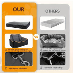 Dog Car Large Booster Seat with Safety Straps - SnaggIt