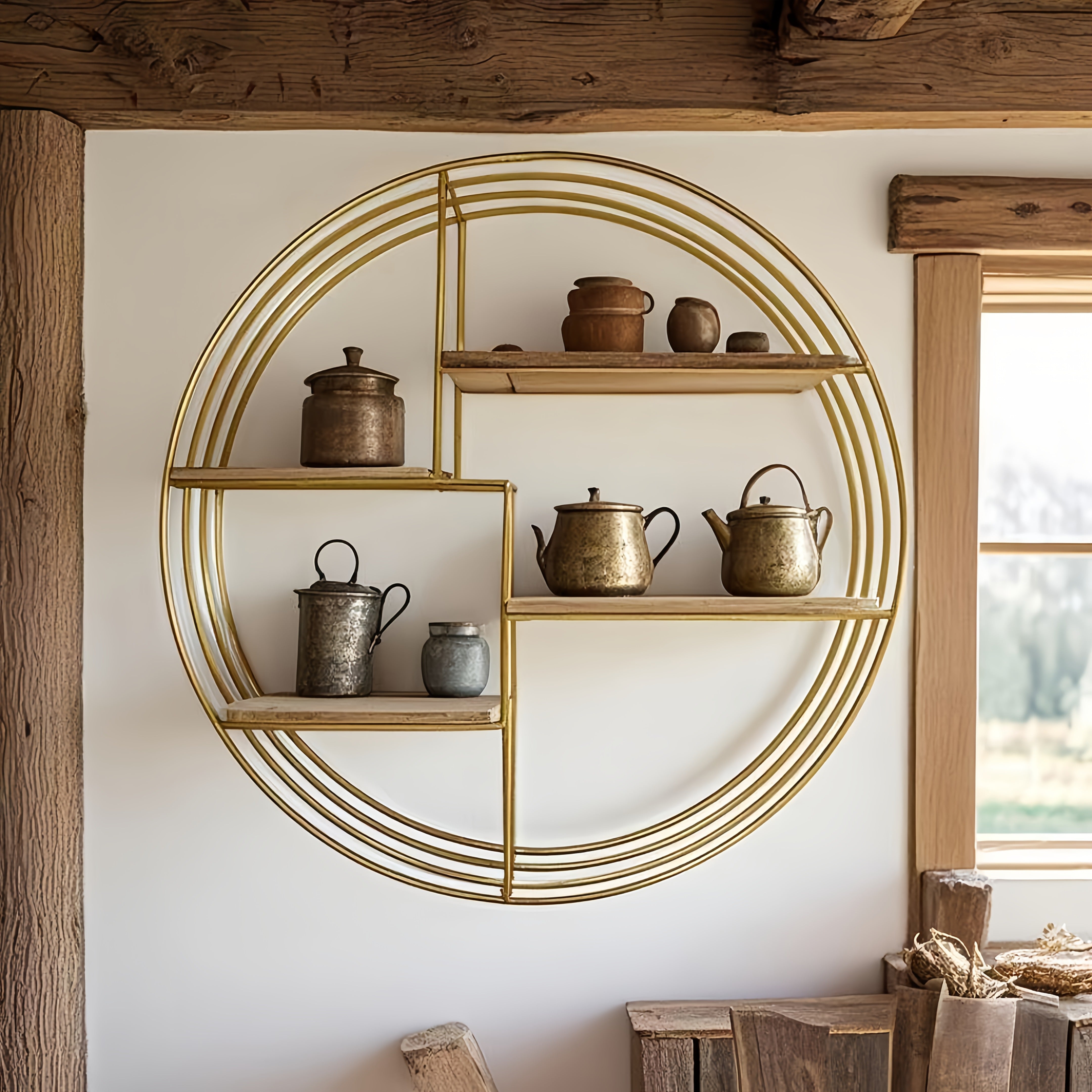 4 Tier Round Metal Wall Shelf by Snagg A Wall Planter