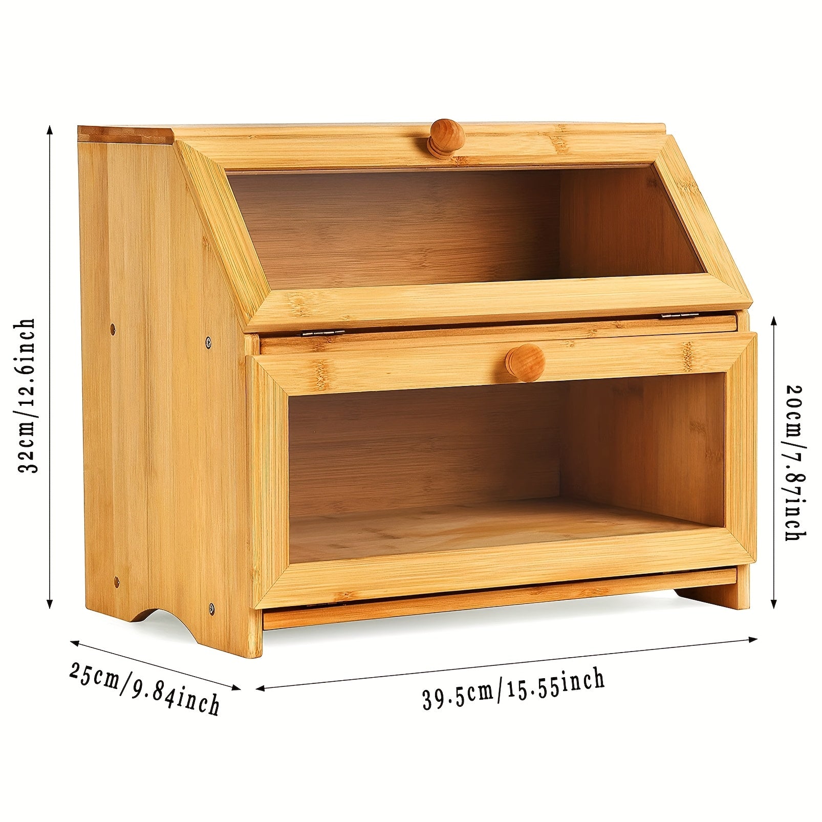 Double Layer Bamboo Bread Box by Snagg A Box
