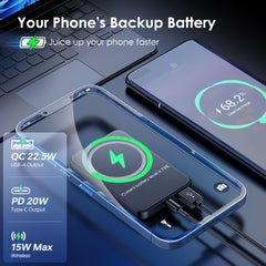 10000mAh Wireless Magnetic Powerbank Compatible With Apple by Snagg A Power Bank