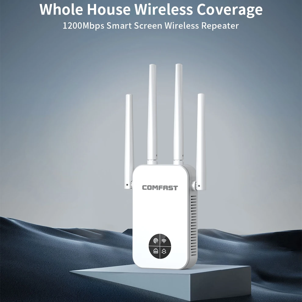 1200Mbps Dual Band WiFi Repeater – 2.4G/5.8G Signal Extender by Snagg A WiFi Booster