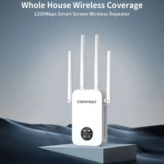 1200Mbps Dual Band WiFi Repeater – 2.4G/5.8G Signal Extender by Snagg A WiFi Booster