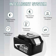 1 / 2 / 4 Pack 18 V 12.0 Ah Lithium-Ion Batteries — Replacement for Makita 18 V Cordless Tools