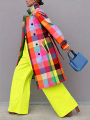 Women’s Plaid Print Trench Coat with Belt by Snagg A Jacket