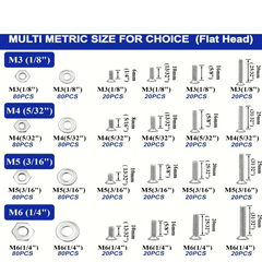 1920pcs Nut and Bolt Assortment Kit Stainless Steel Phillips Pan Head & Countersunk Bolts with Double-Sided Toolbox