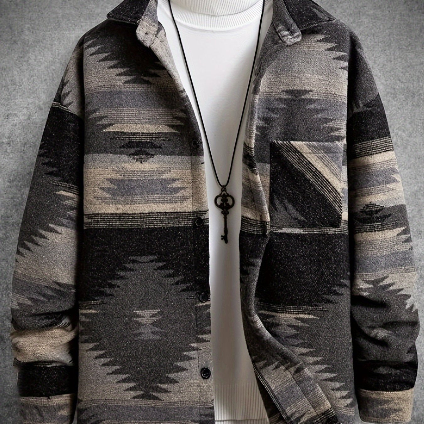 Men’s Creative Geometric Pattern Lapel Jacket by Snagg A Jacket