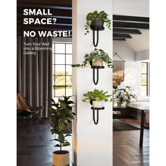 3pcs Black Wall Plant Holders by Snagg A Wall Planter