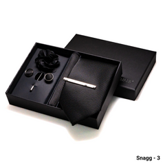 8cm Paisley & Stripe Necktie with Handkerchief & Cufflinks