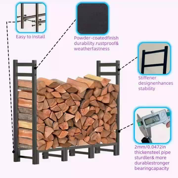 Heavy Duty Adjustable Firewood Rack by Snagg A Rack