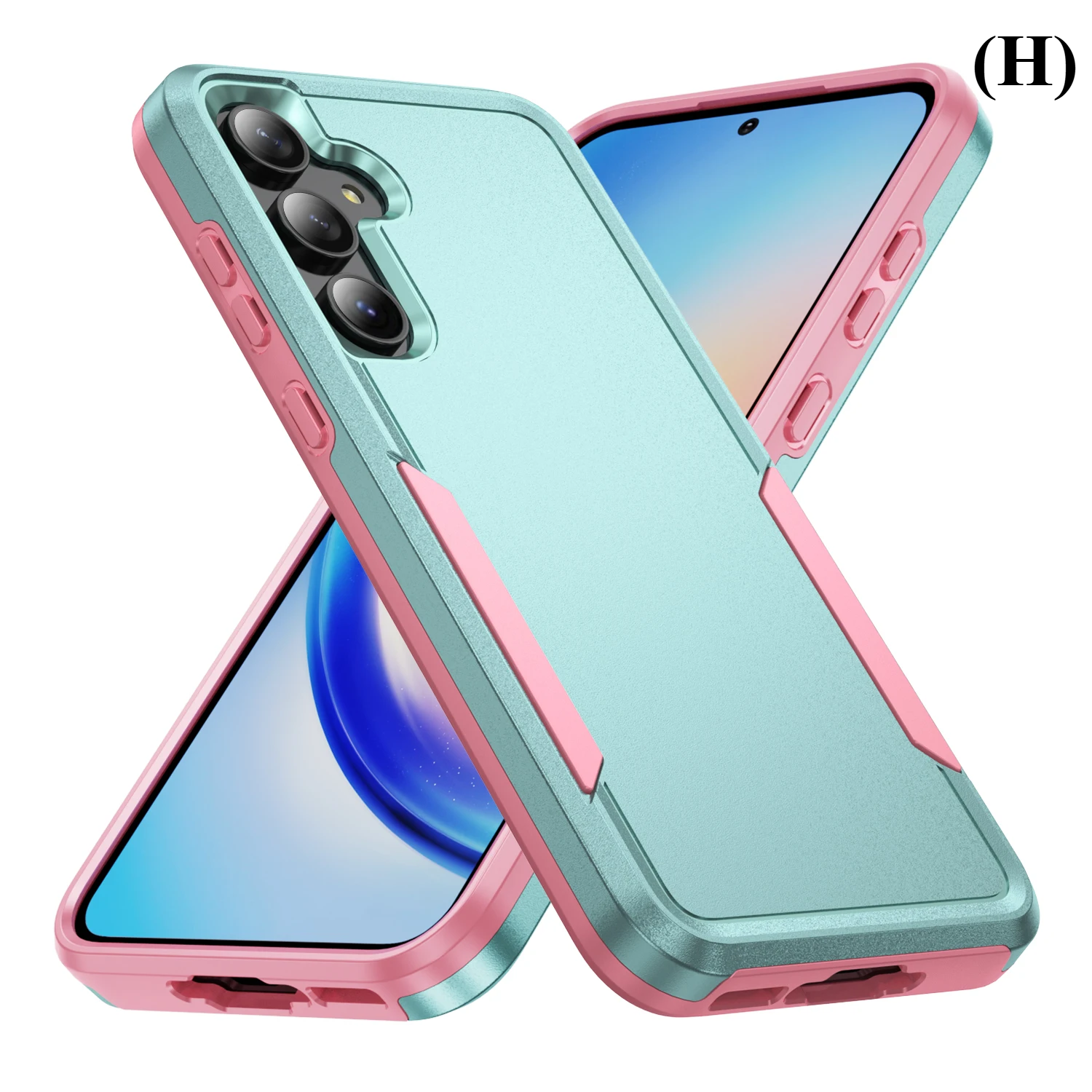 Military Grade Armor Case – for Samsung Galaxy S22 Series - H - Green and Pink / ultra - Phone Cases & Covers