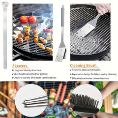 17 Piece Stainless Steel BBQ Grill Accessories Set by Snagg A BBQ Tool Set