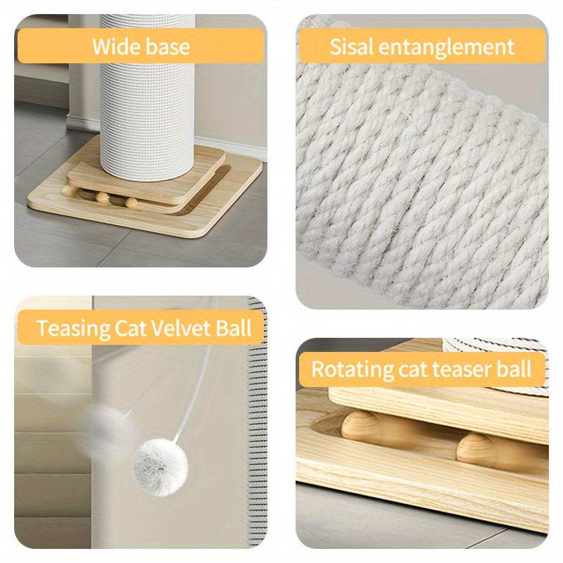 Cat Scratching Post With Sisal Rope with Hanging Play Ball - SnaggIt