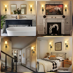 2pcs Black/Gold Wall Lights Rechargeable Battery LED with 3000K–6000K by Snagg A Wall Light